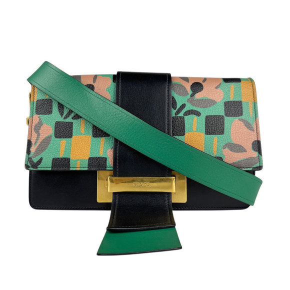 Prada black green leather Crossbody multicolor - Picture 1 of 5
